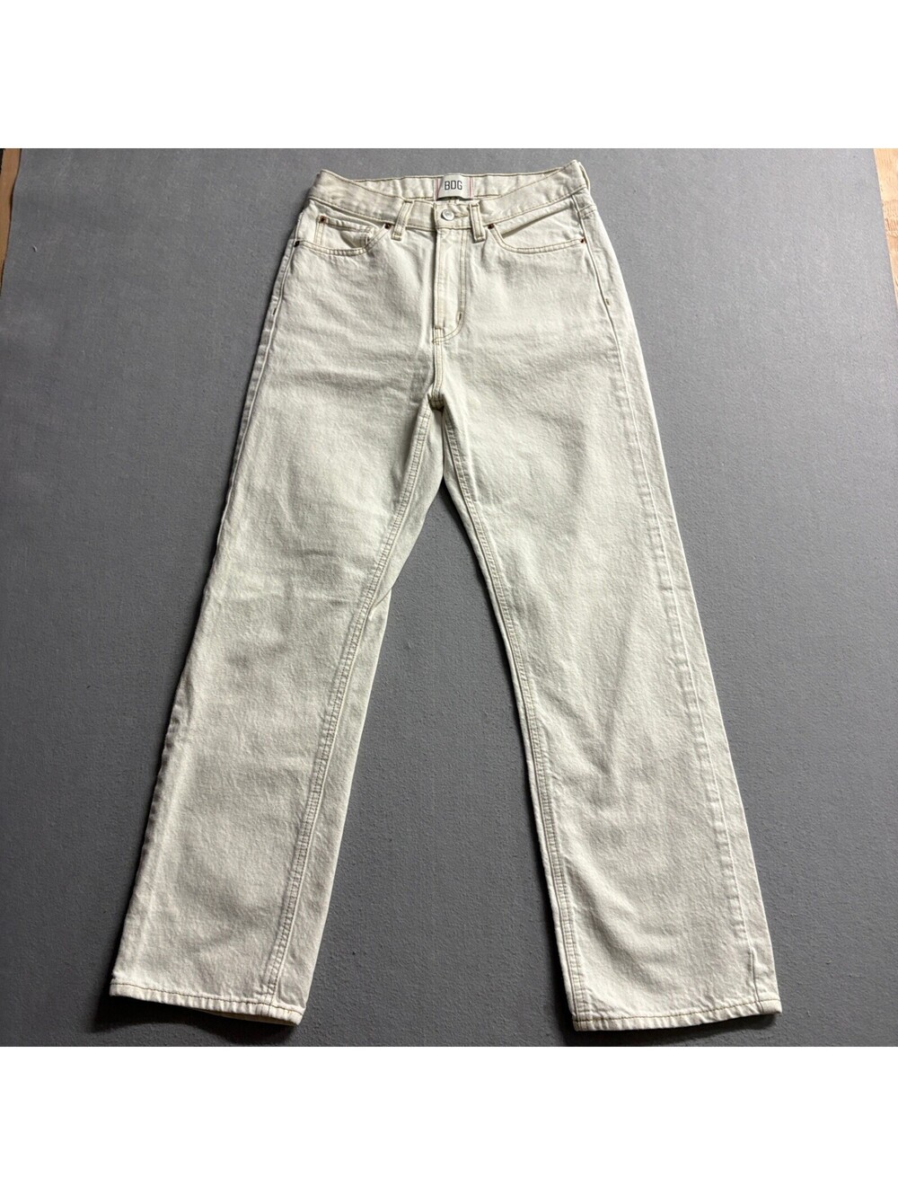 BDG Cowboy Jeans Womens 28 Off White Cream Denim High Rise Straight Leg